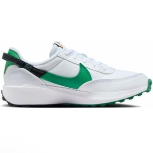 Nike Men's White and Green Athletic Sneakers waffle debut
